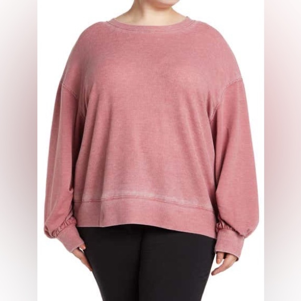 COMO VINTAGE French Terry Waffle Knit Pullover Sweatshirt